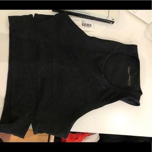 Black outdoor voices slashback crop top bra